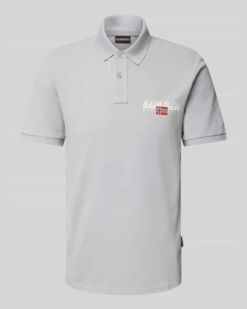 Napapijri Slim Fit Poloshirt mit Label-Print Modell 'AYLMER Stein