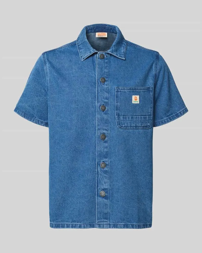 Blend Regular Fit Jeanshemd mit Brusttasche Modell 'SUN Jeansblau