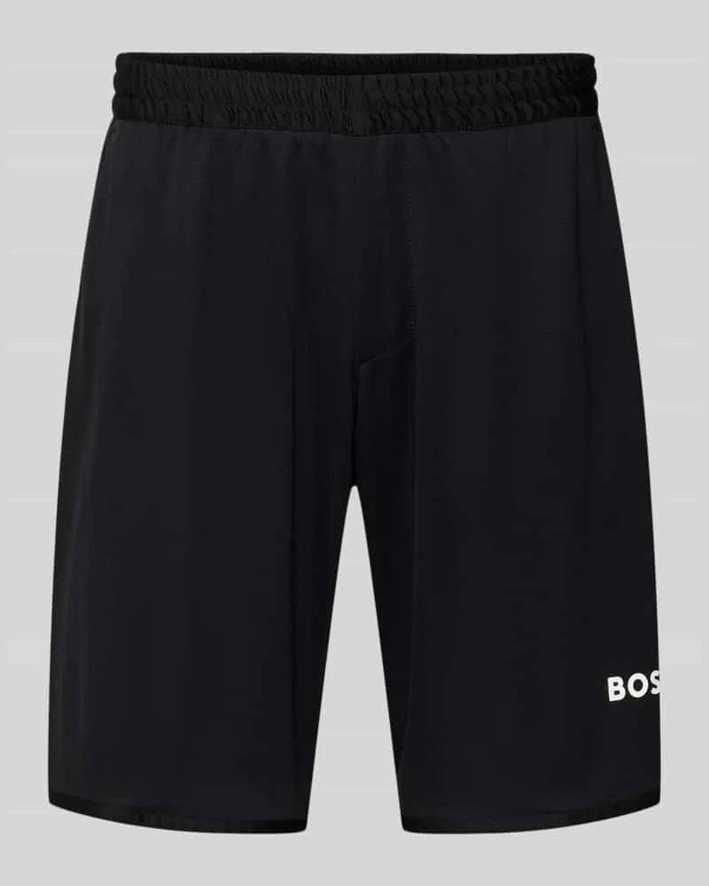 HUGO BOSS Regular Fit Shorts mit Label-Schriftzug Modell 'TOC SPIN 9 INCH Black