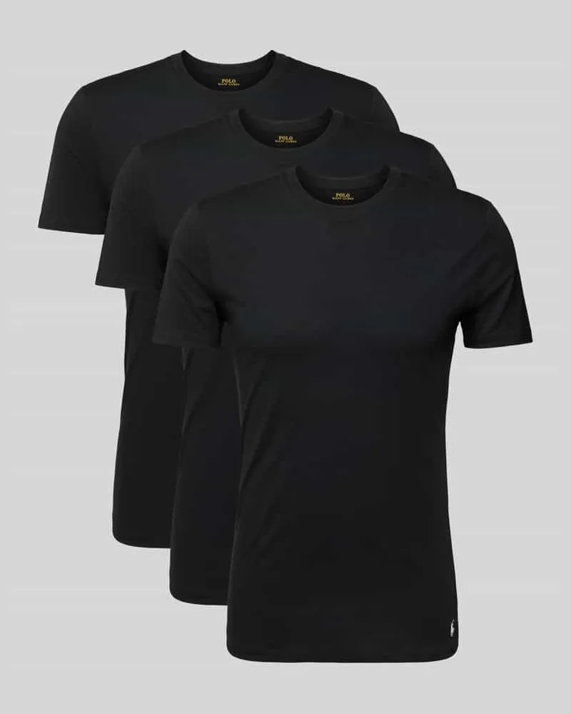Ralph Lauren T-Shirt mit Logo-Stitching im 3er-Pack Black