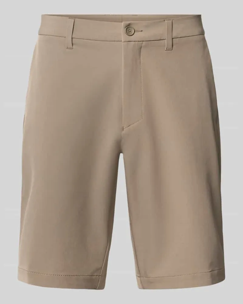 HUGO BOSS Slim Fit Chinoshorts mit Bügelfalten Sand
