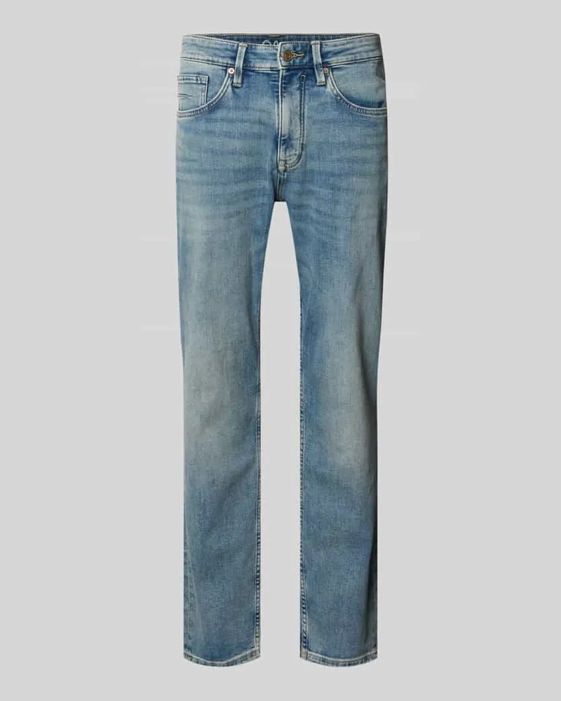 S.Oliver Regular fit Tapered Jeans aus Baumwoll-Mix Modell 'MAURO Hellblau