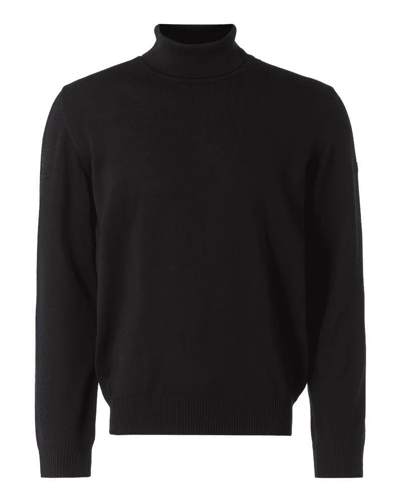 Maerz Strickpullover aus Merinowolle Black