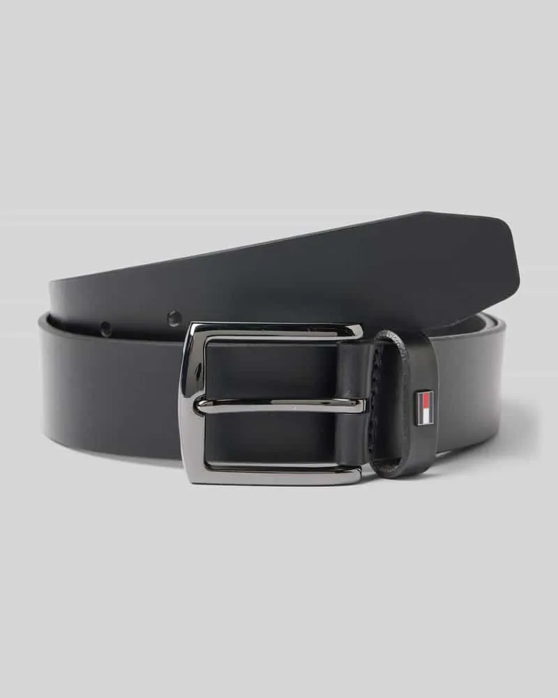 Tommy Hilfiger Ledergürtel mit Logo-Applikation Black