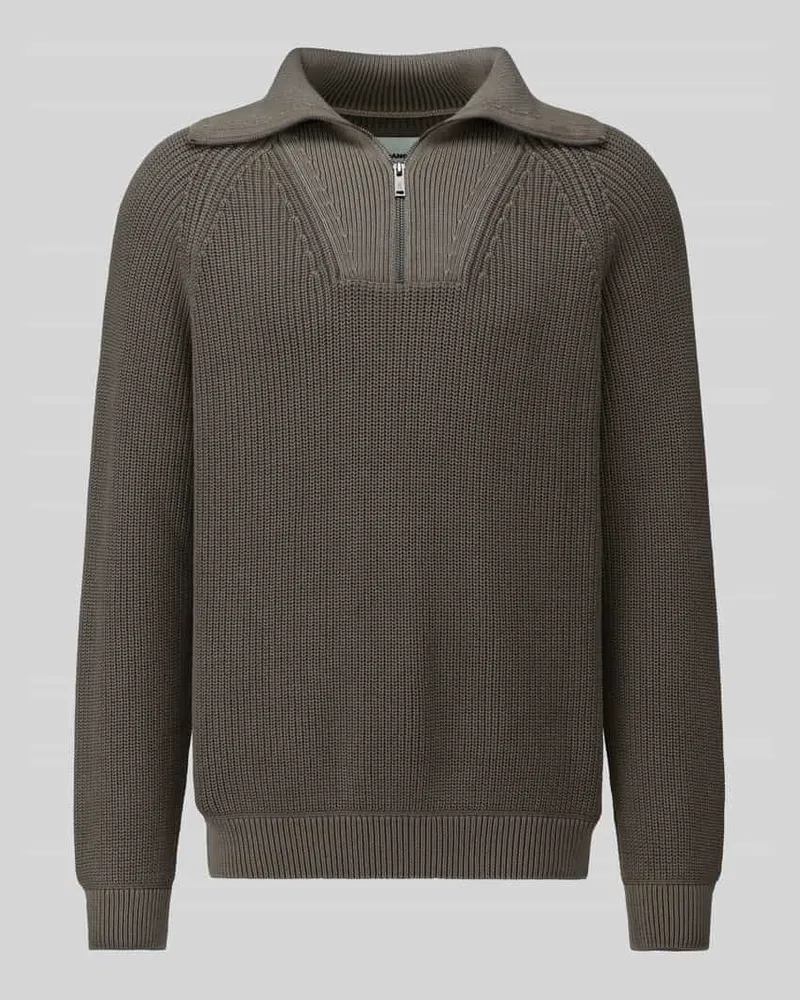 Armedangels Regular Fit Troyer aus reiner Baumwolle Modell 'PIGMENT DYE Khaki