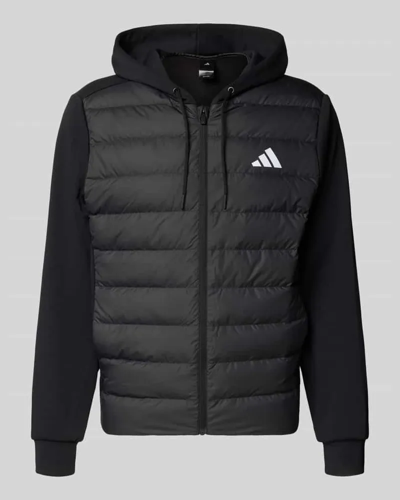adidas Steppjacke mit Kapuze und Logo Black