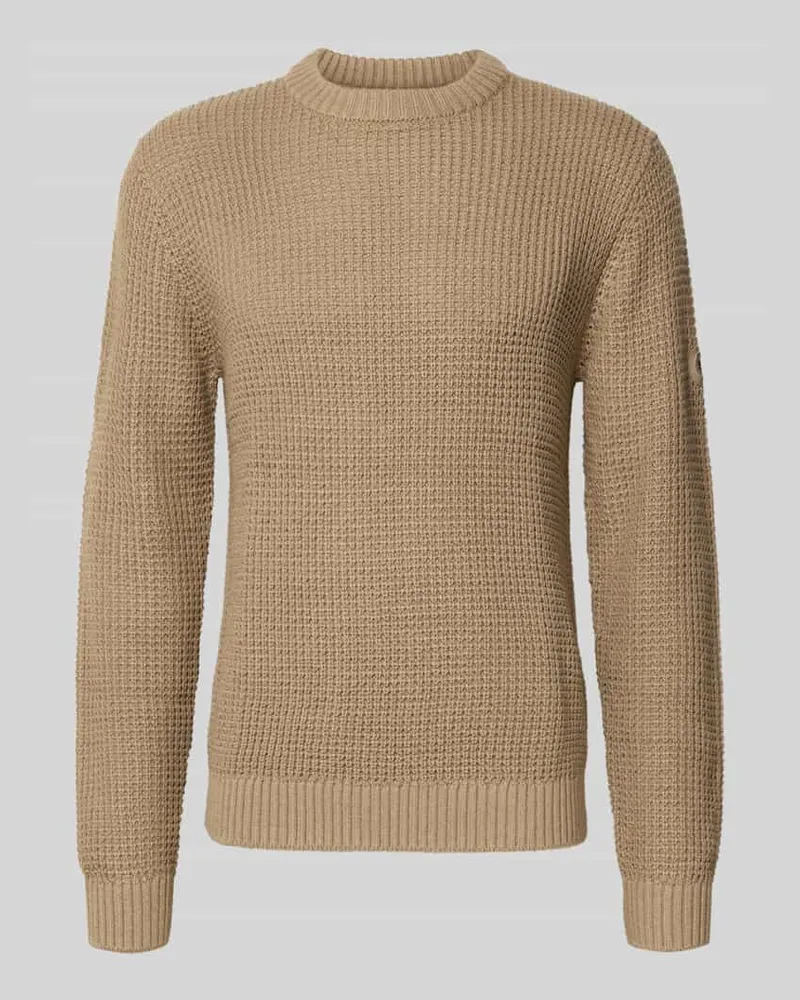 Jack & Jones Strickpullover mit gerippten Abschlüssen Modell 'LINK Beige