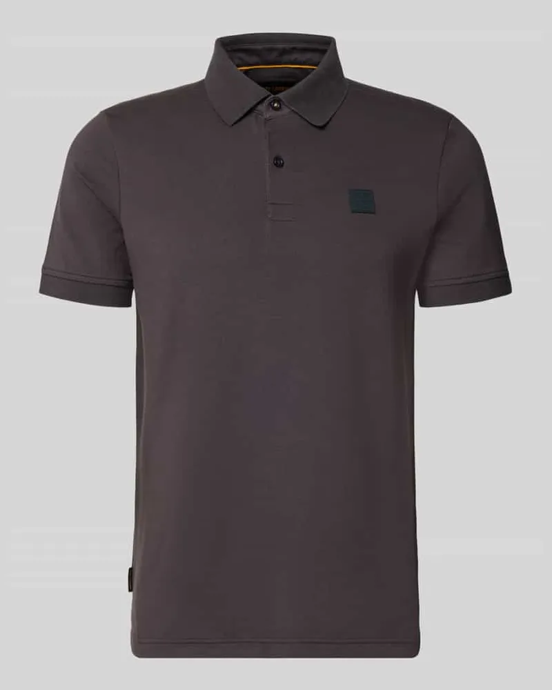 PME Legend Slim Fit Poloshirt mit Label-Detail Anthrazit