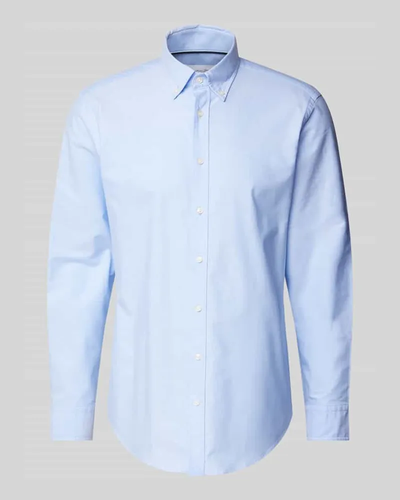 Christian Berg Regular Fit Freizeithemd mit Button-Down-Kragen Bleu