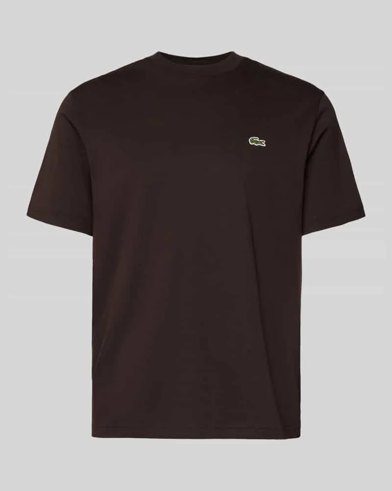 Lacoste Regular Fit T-Shirt aus reiner Baumwolle Dunkelbraun