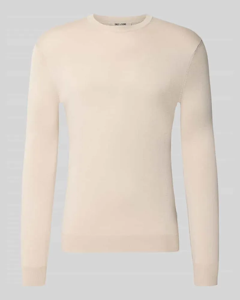 Only & Sons Regular Fit Pullover aus Viskose-Mix Modell 'WYLER Beige