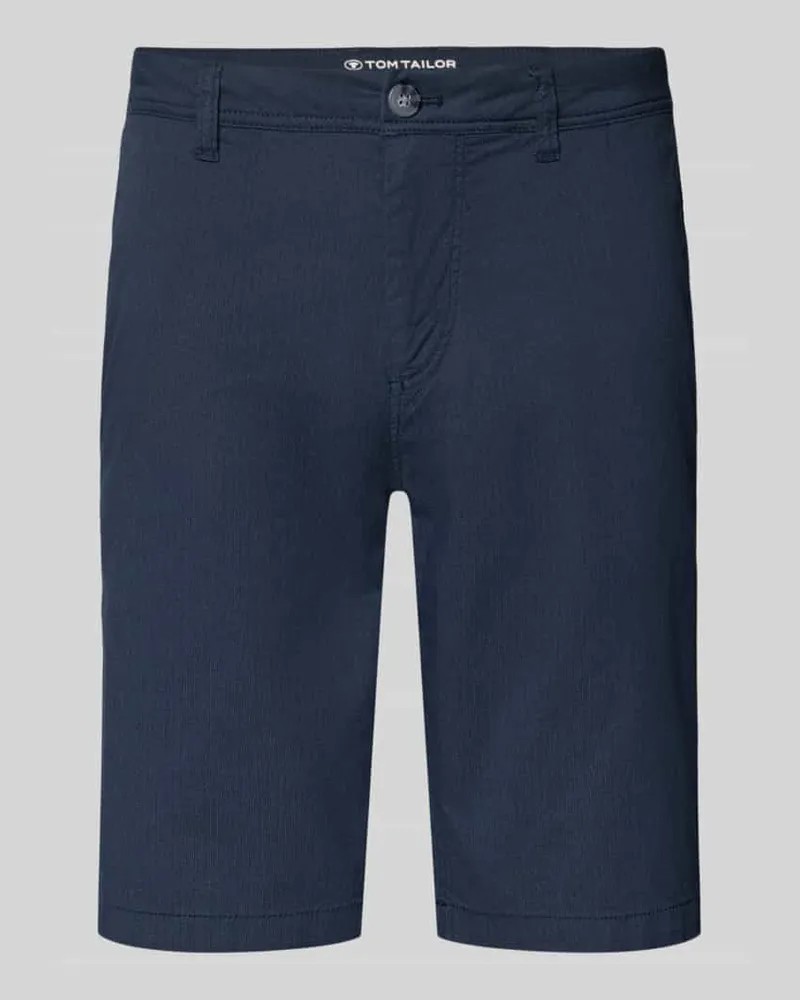 Tom Tailor Slim Fit Chinoshorts aus Baumwoll-Mix Marine