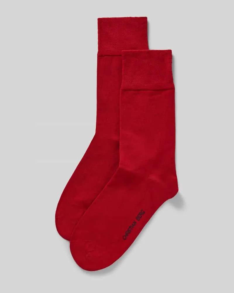 Christian Berg Socken mit elastischen Bündchen im 2er-Pack Rot