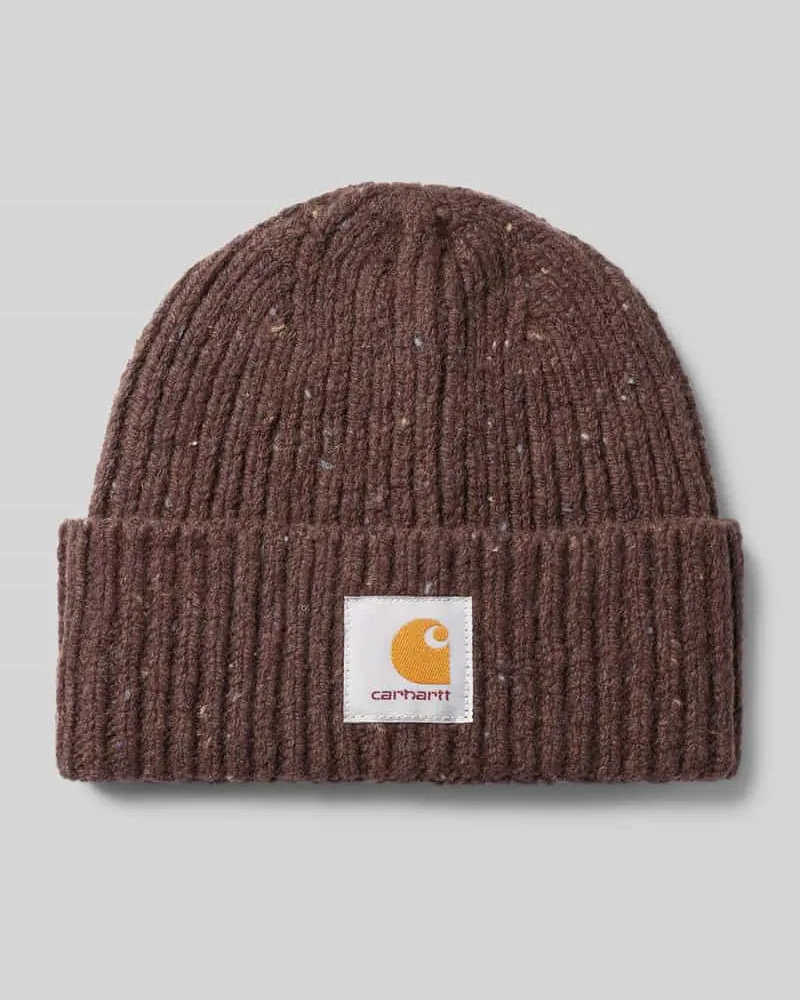 Carhartt WIP Beanie aus Woll-Baumwoll-Mix Modell 'ANGLISTIC Dunkelbraun