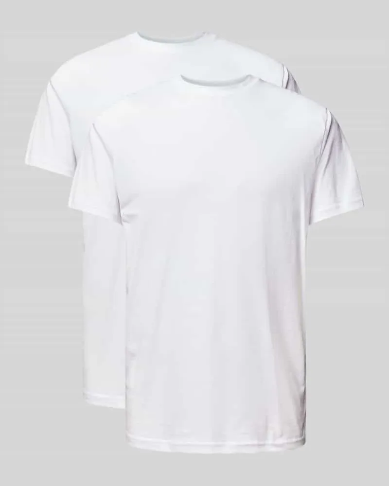 Ragman T-Shirt mit geripptem Rundhalsausschnitt 