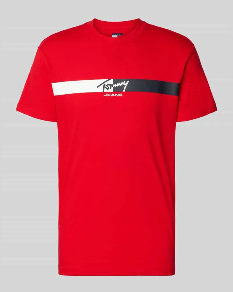 Tommy Hilfiger Regular Fit T-Shirt aus reiner Baumwolle Rot