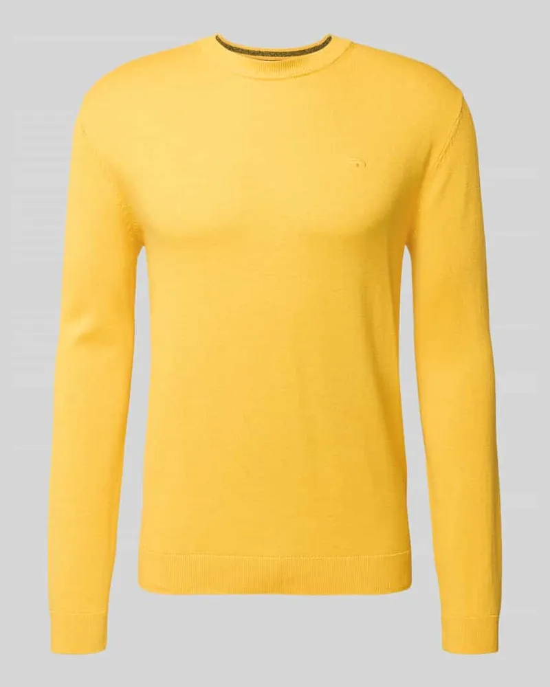 Tom Tailor Regular Fit Strickpullover aus reiner Baumwolle Gelb