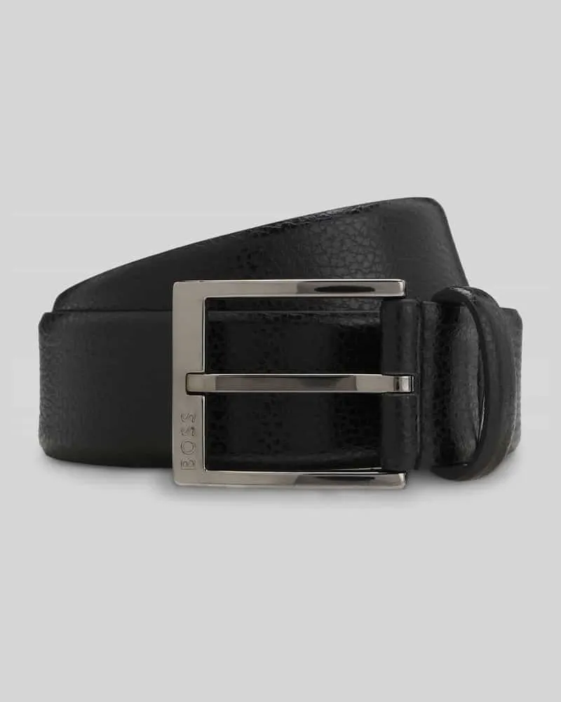 HUGO BOSS Gürtel aus echtem Rindsleder mit Logo-Detail Modell 'Elloy-Gr_Sz35 Black