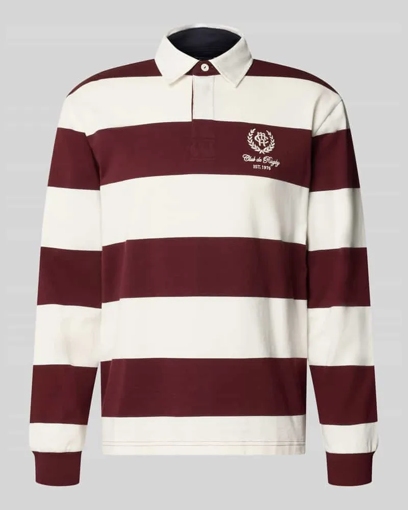 McNeal Regular Fit Rugbyshirt mit Logo-Stitching Dunkelrot