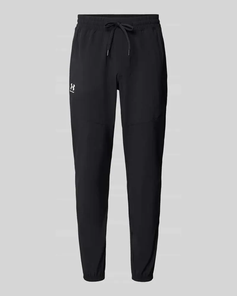 Under Armour Tapered Fit Trainingshose mit Logo Print Modell 'Vibe Black