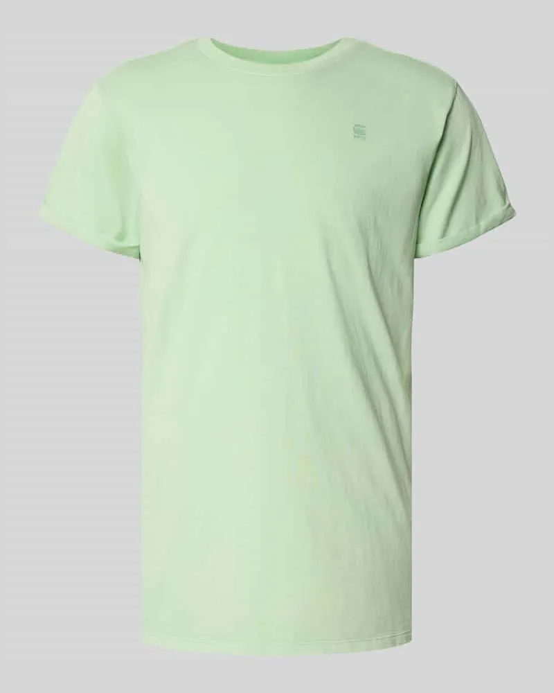 G-STAR RAW T-Shirt mit Label-Detail und Rundhalsausschnitt Helltuerkis
