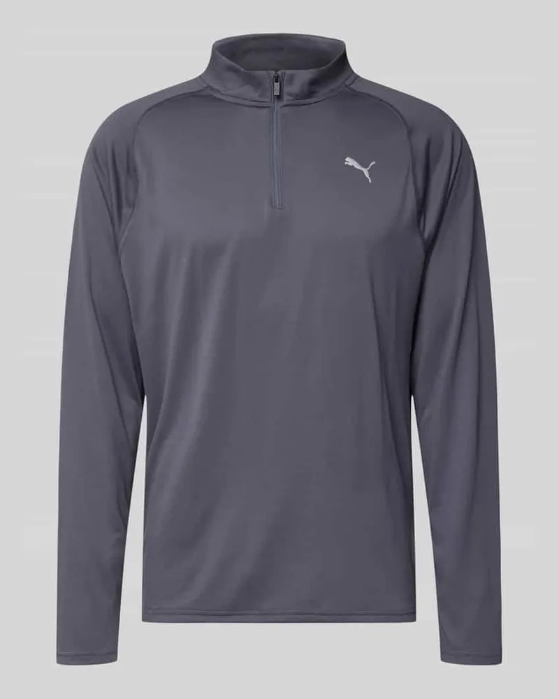Puma Langarmshirt mit Stehkragen und Reißverschluss Anthrazit