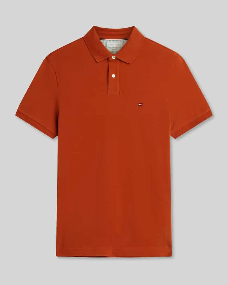 Tommy Hilfiger Regular Fit Poloshirt aus Baumwoll-Mix Terra