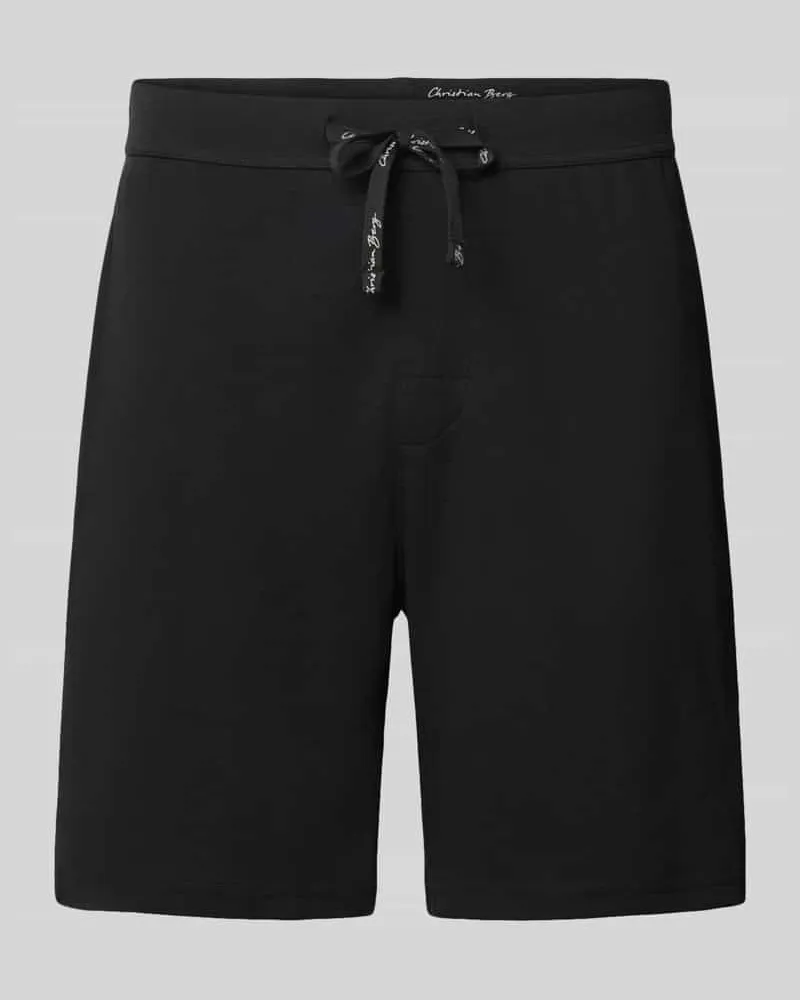 Christian Berg Sweatshorts aus reiner Baumwolle Black