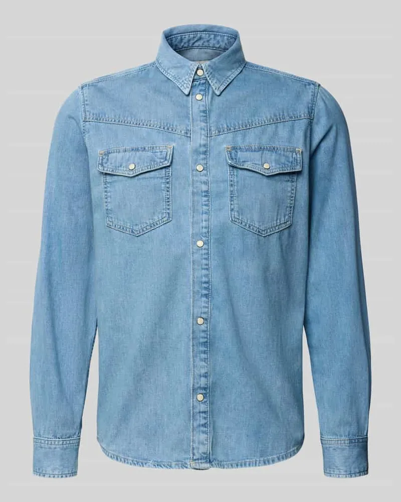 Pepe Jeans Regular Fit Jeanshemd aus reiner Baumwolle Modell 'BROOKS Jeansblau