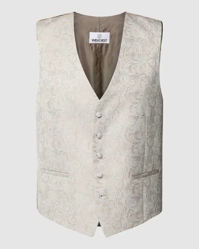 Wilvorst Weste mit Paisley-Muster Beige