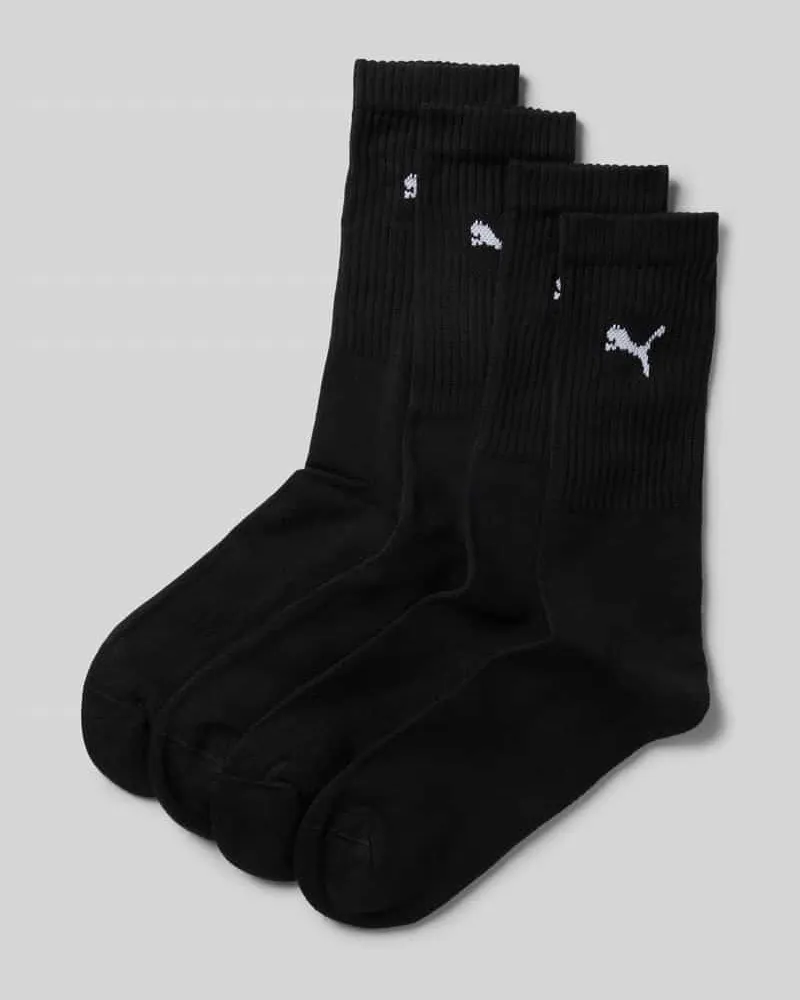 Puma Socken mit Label-Print im 4er-Pack Black