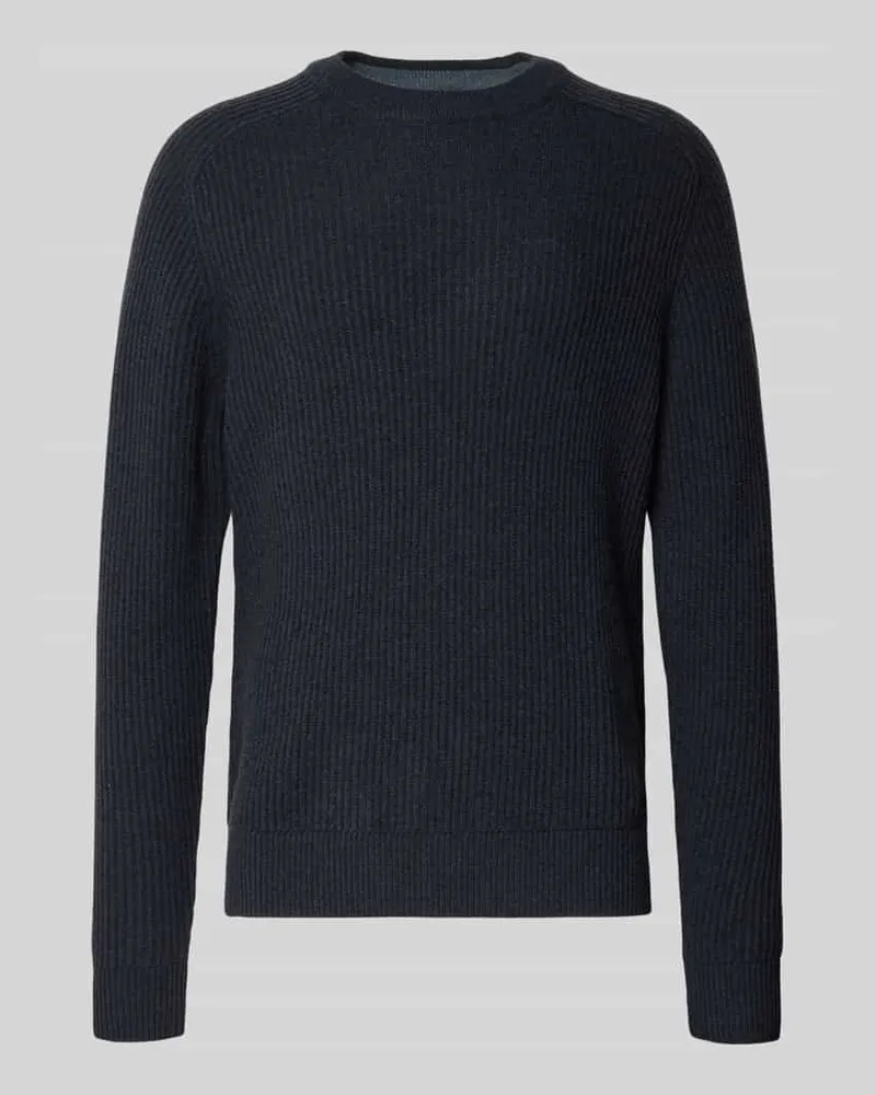 Camel Active Strickpullover aus Wolle mit Rundhalsausschnitt Marine