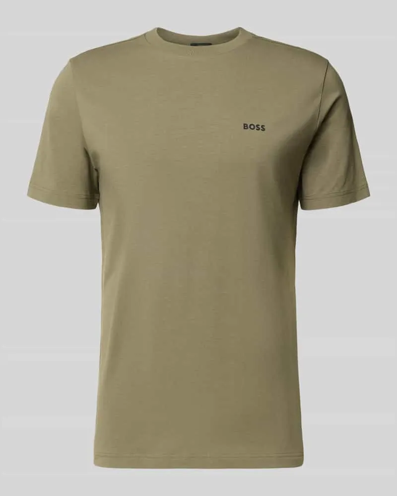 HUGO BOSS Regular Fit T-Shirt aus Baumwoll-Mix Oliv