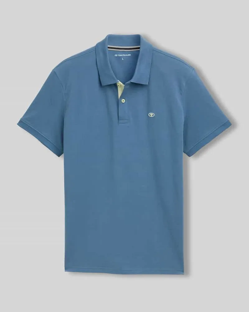 Tom Tailor Regular Fit Poloshirt aus reiner Baumwolle Blau