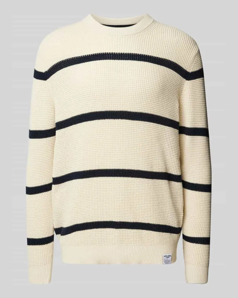 Pepe Jeans Strickpullover mit Rundhalsausschnitt Modell 'Cairo 