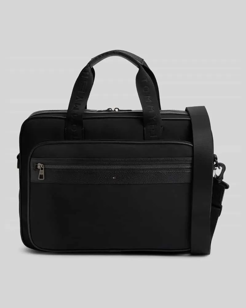 Tommy Hilfiger Laptoptasche mit abnehmbaren Schulterriemen Black