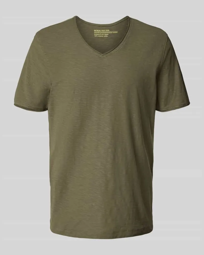 McNeal T-Shirt mit V-Ausschnitt Oliv