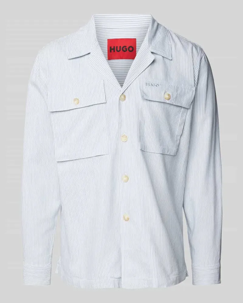 HUGO BOSS Regular Fit Hemdjacke mit Brustpattentaschen Modell 'Egalo 