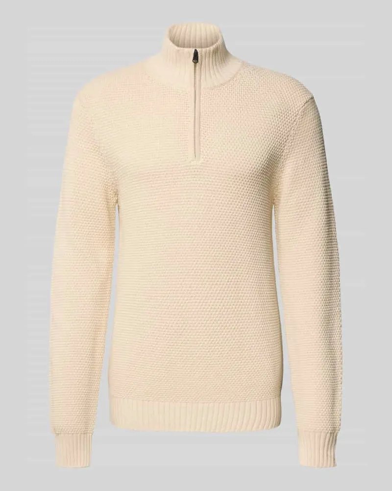 G-STAR RAW Strickpullover mit gerippten Abschlüssen Offwhite