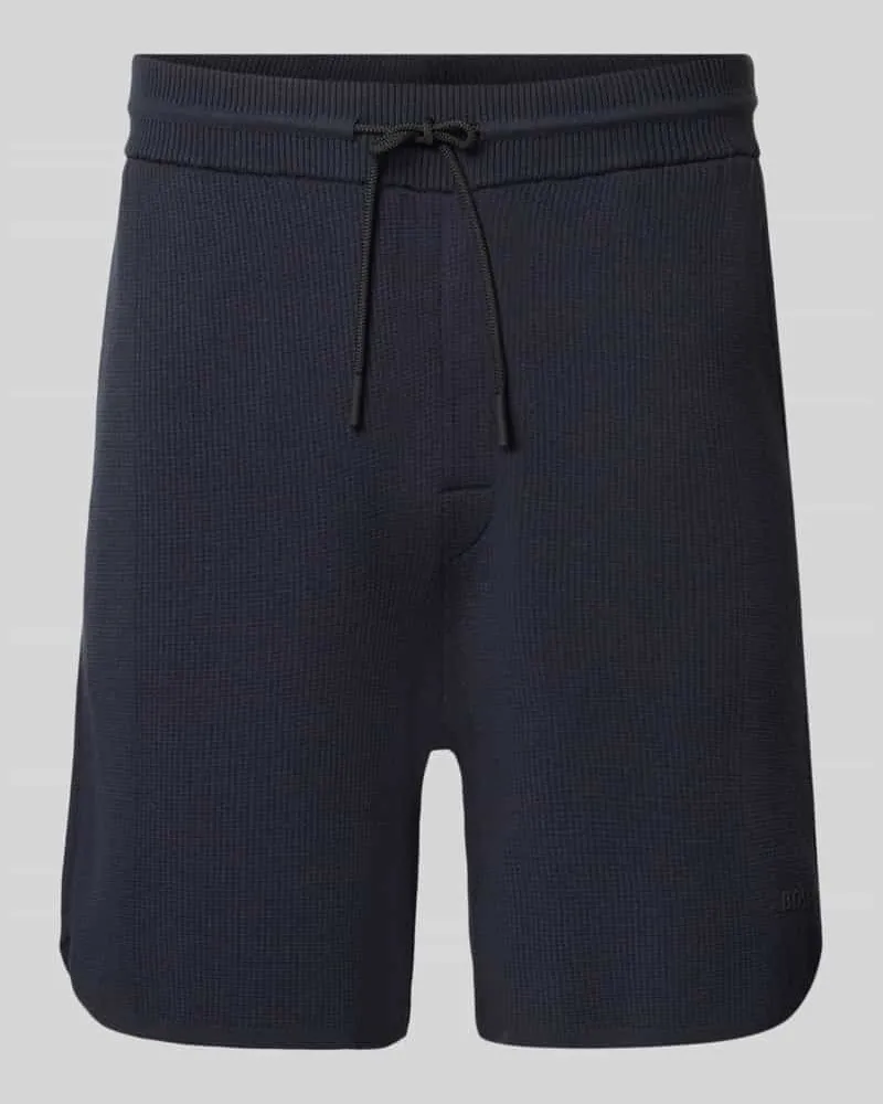 HUGO BOSS Regular Fit Stoffshorts aus Viskose-Mix Modell 'KN_UNION SH Marine