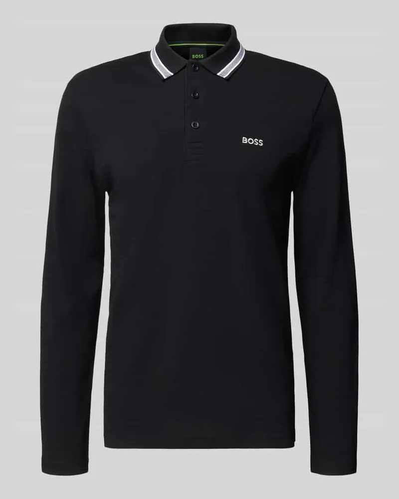 HUGO BOSS Regular Fit Poloshirt aus reiner Baumwolle Modell 'PLISY Black
