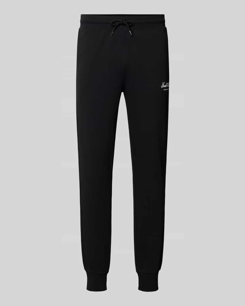Jack & Jones Sweatpants mit Label-Print Modell 'GORDON Black