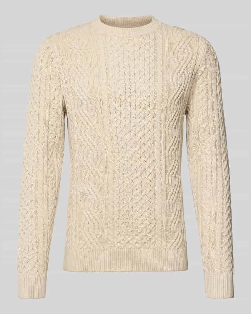 Jack & Jones Strickpullover mit Strukturmuster Modell 'SEAN Offwhite
