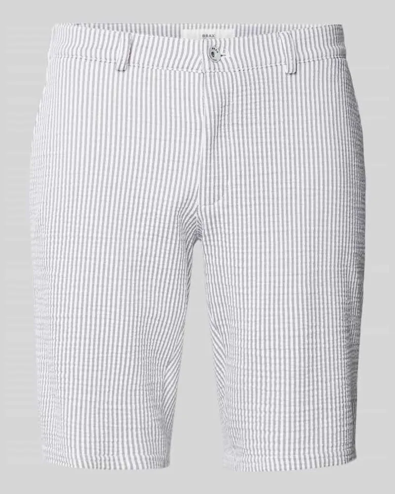 Brax Slim Fit Bermudas mit Streifenmuster Modell 'SILVIO 