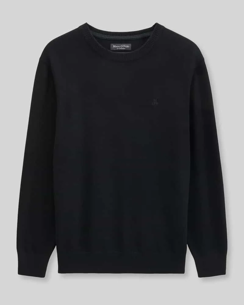 Marc O'Polo Regular Fit Pullover aus Baumwoll-Mix mir Schurwoll-Anteil Black