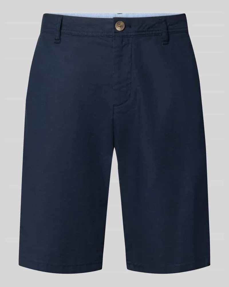 Tom Tailor Regular Fit Leinenshorts aus Leinen-Baumwoll-Mix Marine