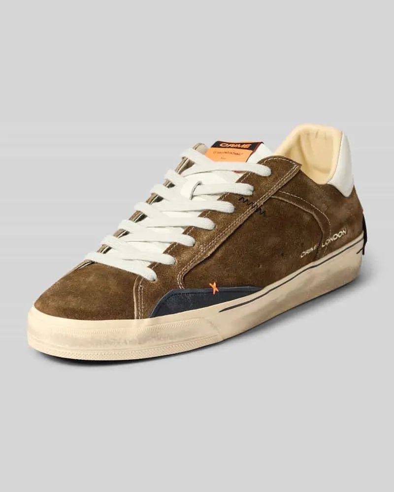 Crime Sneaker mit Label-Print Beige