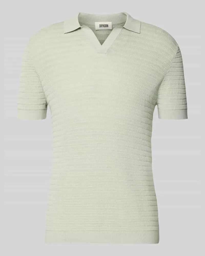 Drykorn Slim Fit Strick-Poloshirt mit Strukturmuster Modell 'BRAIAN Mint