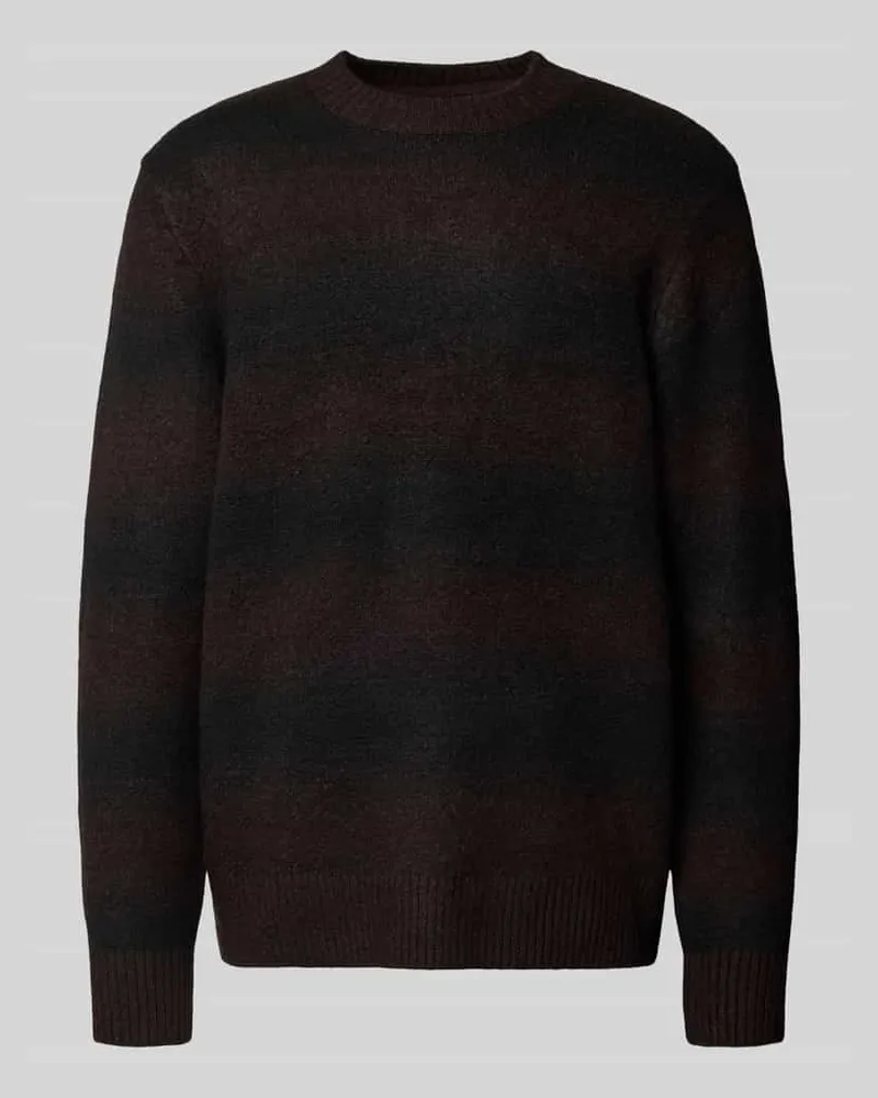 Jack & Jones Strickpullover mit Rundhalsausschnitt Dunkelbraun