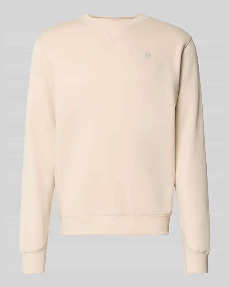 G-STAR RAW Sweatshirt mit Label-Stitching und Rundhalsausschnitt Offwhite